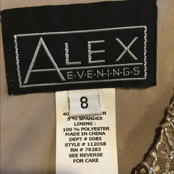 Alex Evenings Gold Cap Sleeve Sequin - Picture 4 of 8